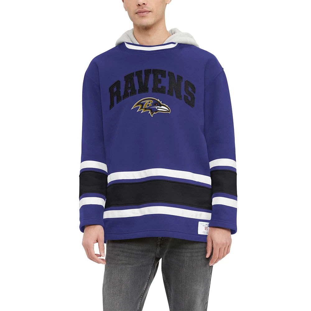 Sweat à capuche tendance Tommy Hilfiger violet Baltimore Ravens Ivan pour hommes