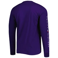 T-shirt à manches longues Peter Team des Baltimore Ravens de Tommy Hilfiger violet pour homme