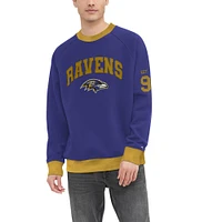 Men's Tommy Hilfiger Purple Baltimore Ravens Reese Raglan Tri-Blend Pullover Sweatshirt