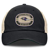 Casquette ajustable Top of the World pour homme avec patch d'équipe des Baltimore Ravens noir