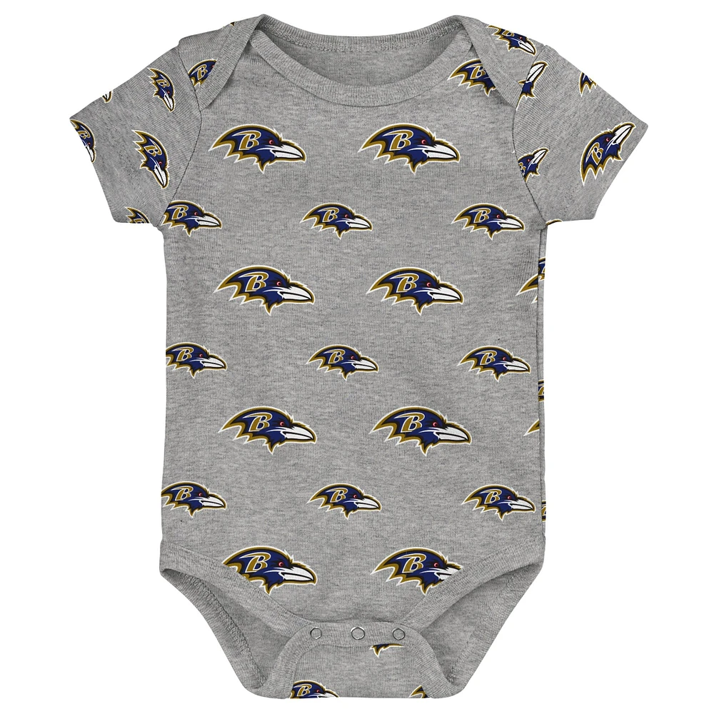 Newborn & Infant Baltimore Ravens Team Starter 3-Pack Bodysuit Set