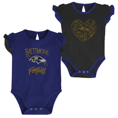 Baltimore Ravens Newborn & Infant Too Much Love Two-Piece Bodysuit Set - Purple/Black