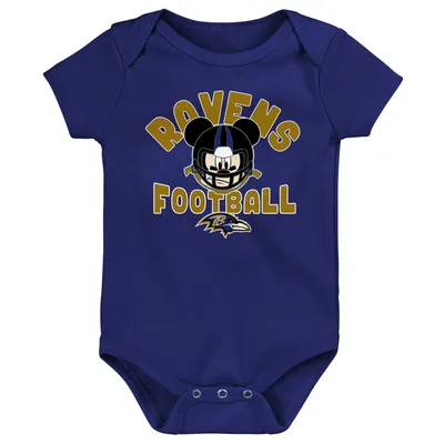 Newborn & Infant Lamar Jackson Purple/Black/Heathered Gray Baltimore Ravens  Name & Number Three-Pack Bodysuit Set