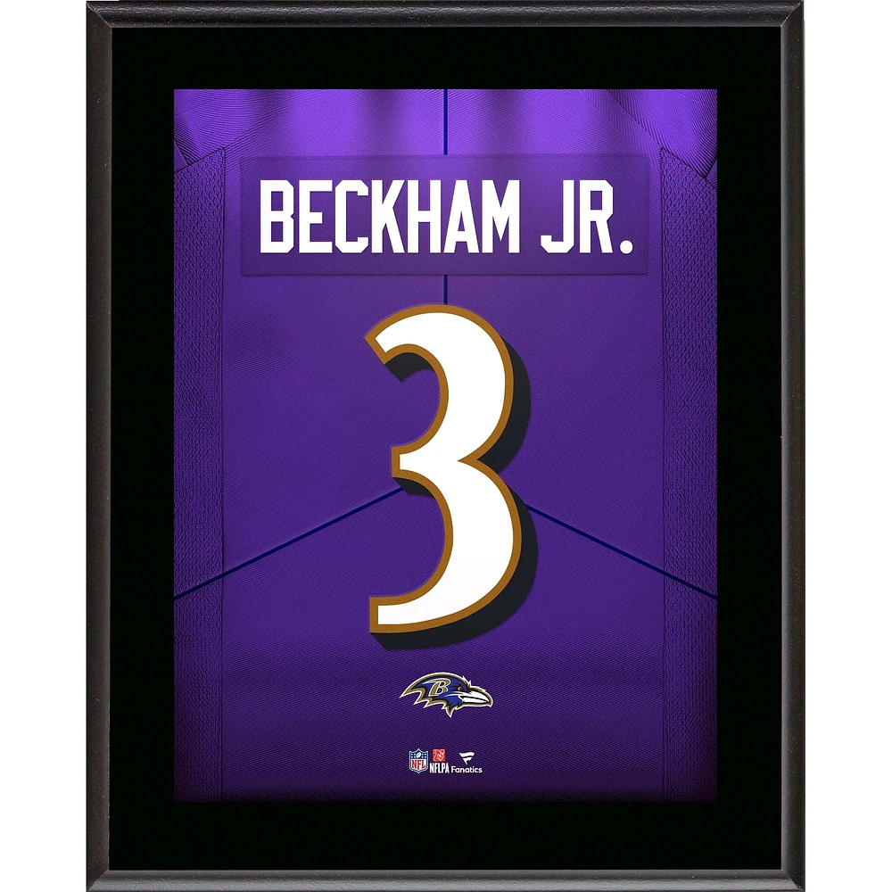 Plaque de joueur sublimée avec numéro de maillot Odell Beckham Jr. Baltimore Ravens 10,5" x 13"