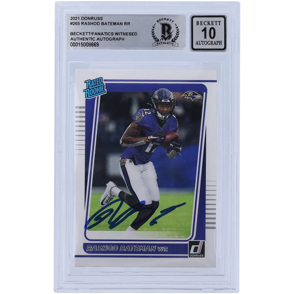 Lids Rashod Bateman Baltimore Ravens Autographed 2021 Panini Prizm Emergent  #E-10 Beckett Fanatics Witnessed Authenticated Rookie Card