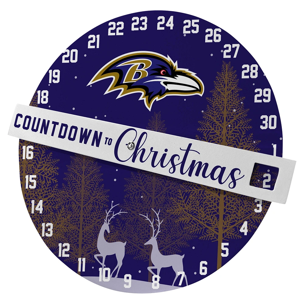 Pegasus Baltimore Ravens Countdown to Christmas Wall Sign