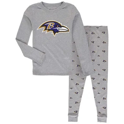 Baltimore Ravens Preschool Long Sleeve T-Shirt & Pants Sleep Set - Heathered Gray