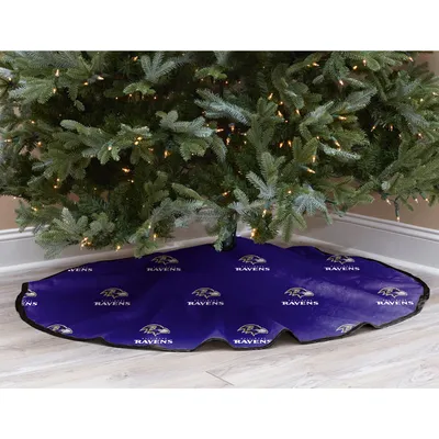 Purple Baltimore Ravens Micro Plush Christmas Tree Skirt