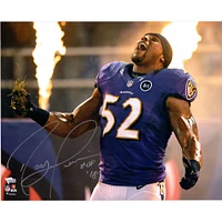Ray Lewis Baltimore Ravens Autographed 16" x 20" Introduction Photograph with "HOF 18" Inscription