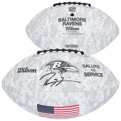 Ray Lewis Baltimore Ravens Autographed 2024 Salute To Service Wilson Football 