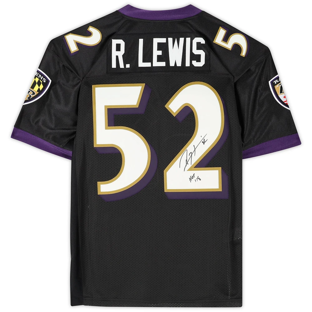 Ray Lewis Baltimore Ravens Autographed Black Mitchell & Ness Authentic Jersey with "HOF 18" Inscription