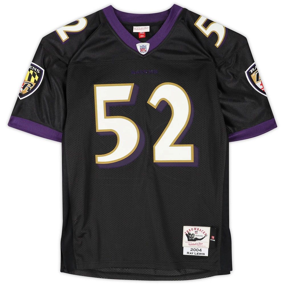 Ray Lewis Baltimore Ravens Autographed Black Mitchell & Ness Authentic Jersey with "HOF 18" Inscription
