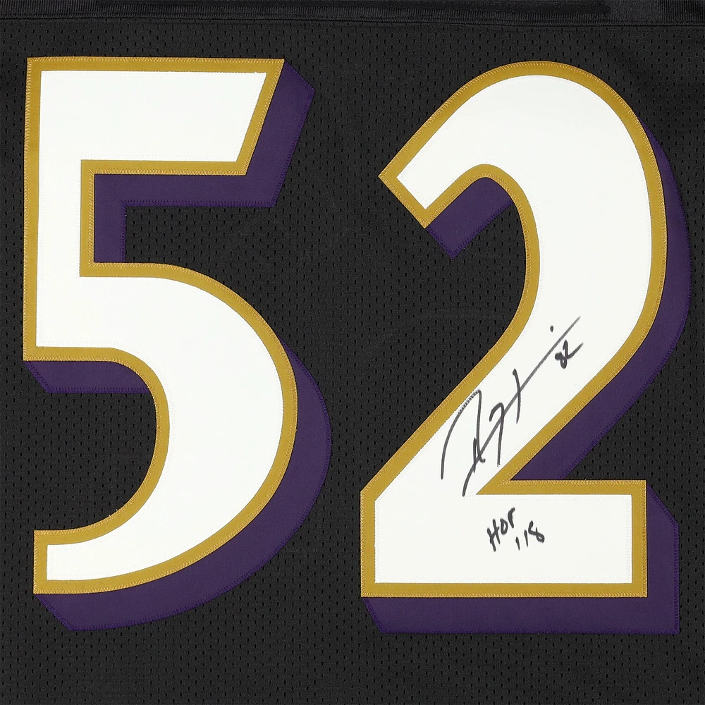 Ray Lewis Baltimore Ravens Autographed Black Mitchell & Ness Authentic Jersey with "HOF 18" Inscription