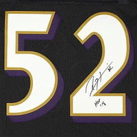 Ray Lewis Baltimore Ravens Autographed Black Mitchell & Ness Authentic Jersey with "HOF 18" Inscription
