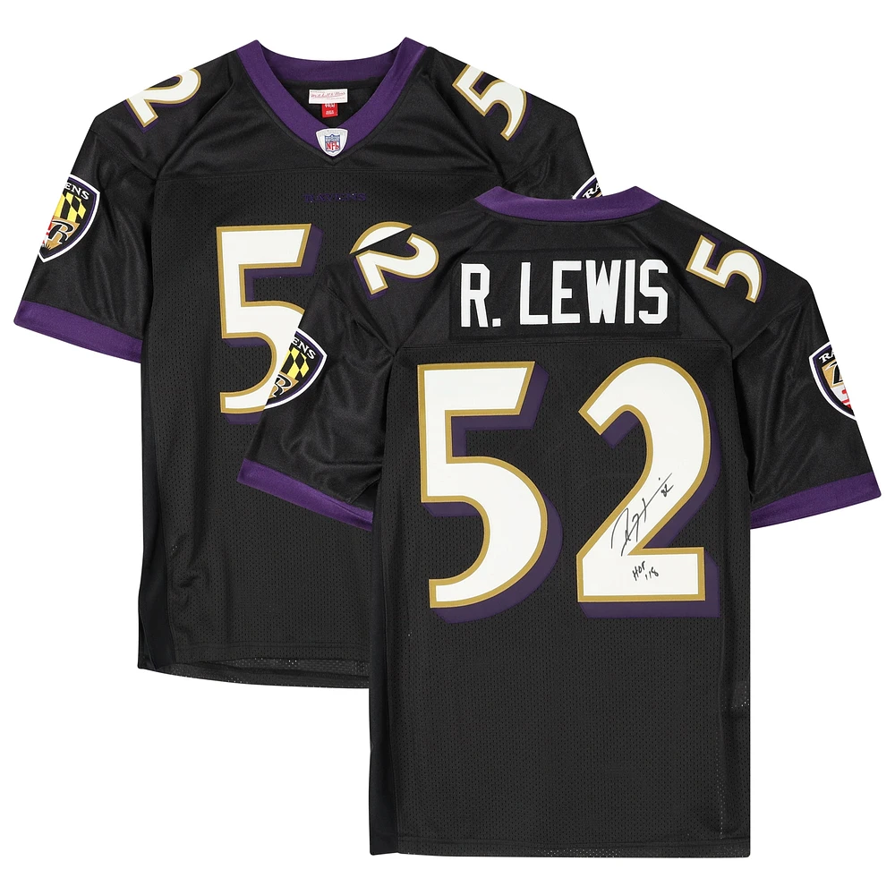 Ray Lewis Baltimore Ravens Autographed Black Mitchell & Ness Authentic Jersey with "HOF 18" Inscription