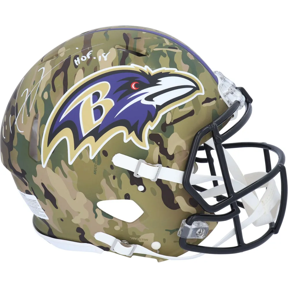 Lids Ray Lewis Baltimore Ravens Fanatics Authentic Autographed Riddell CAMO  Alternate Speed Authentic Helmet with 'HOF 18' Inscription