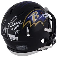 Ray Lewis Baltimore Ravens Autographed Riddell Speed Mini Helmet with "HOF 18" Inscription