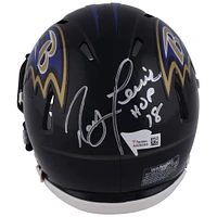 Ray Lewis Baltimore Ravens Autographed Riddell Speed Mini Helmet with "HOF 18" Inscription