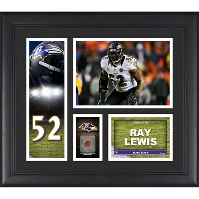 Ray Lewis Baltimore Ravens Fanatics Authentic Framed 15" x 17" Player Collage with a Piece of Game-Used Football