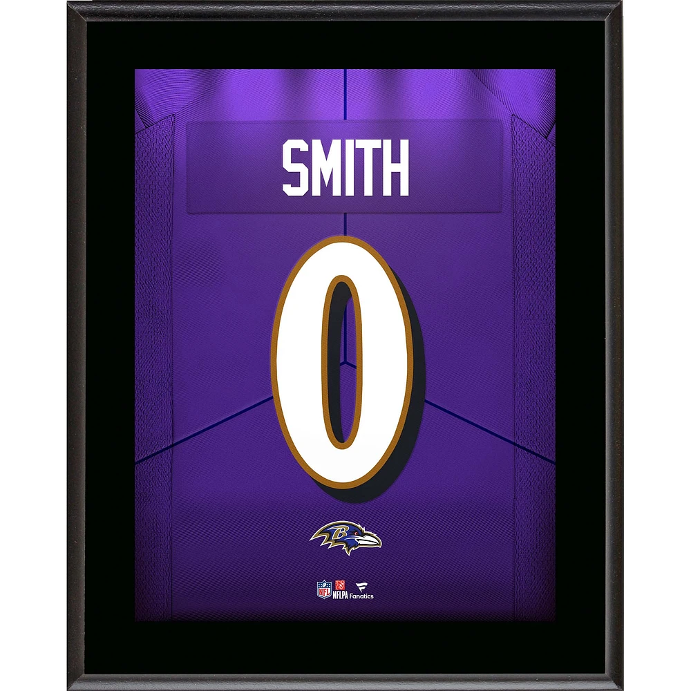 Plaque de joueur sublimée avec numéro de maillot des Ravens de Baltimore de 10,5" x 13" de Roquan Smith