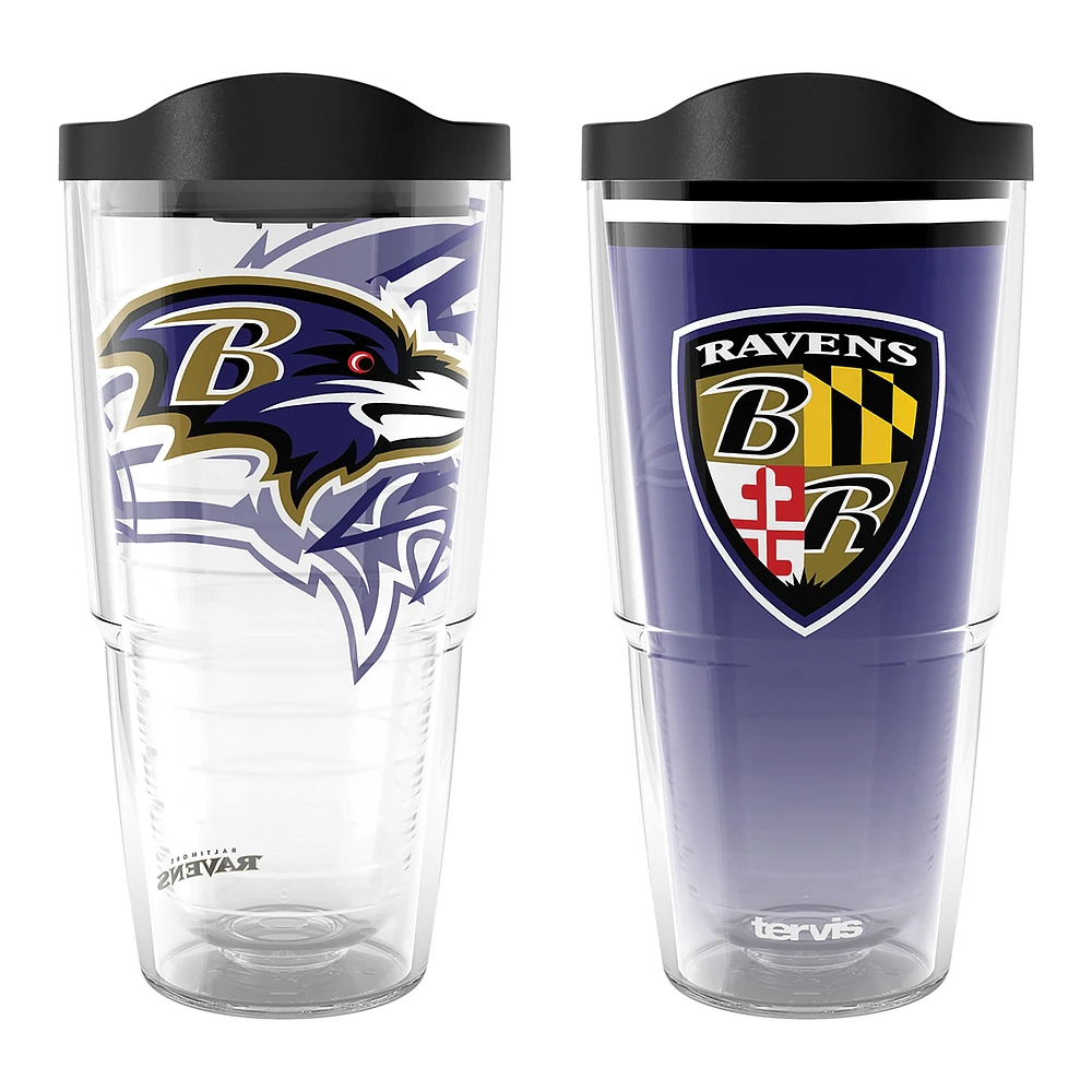 Tervis  Baltimore Ravens 24oz NFL 2 PACK Genuine & Forever Fan