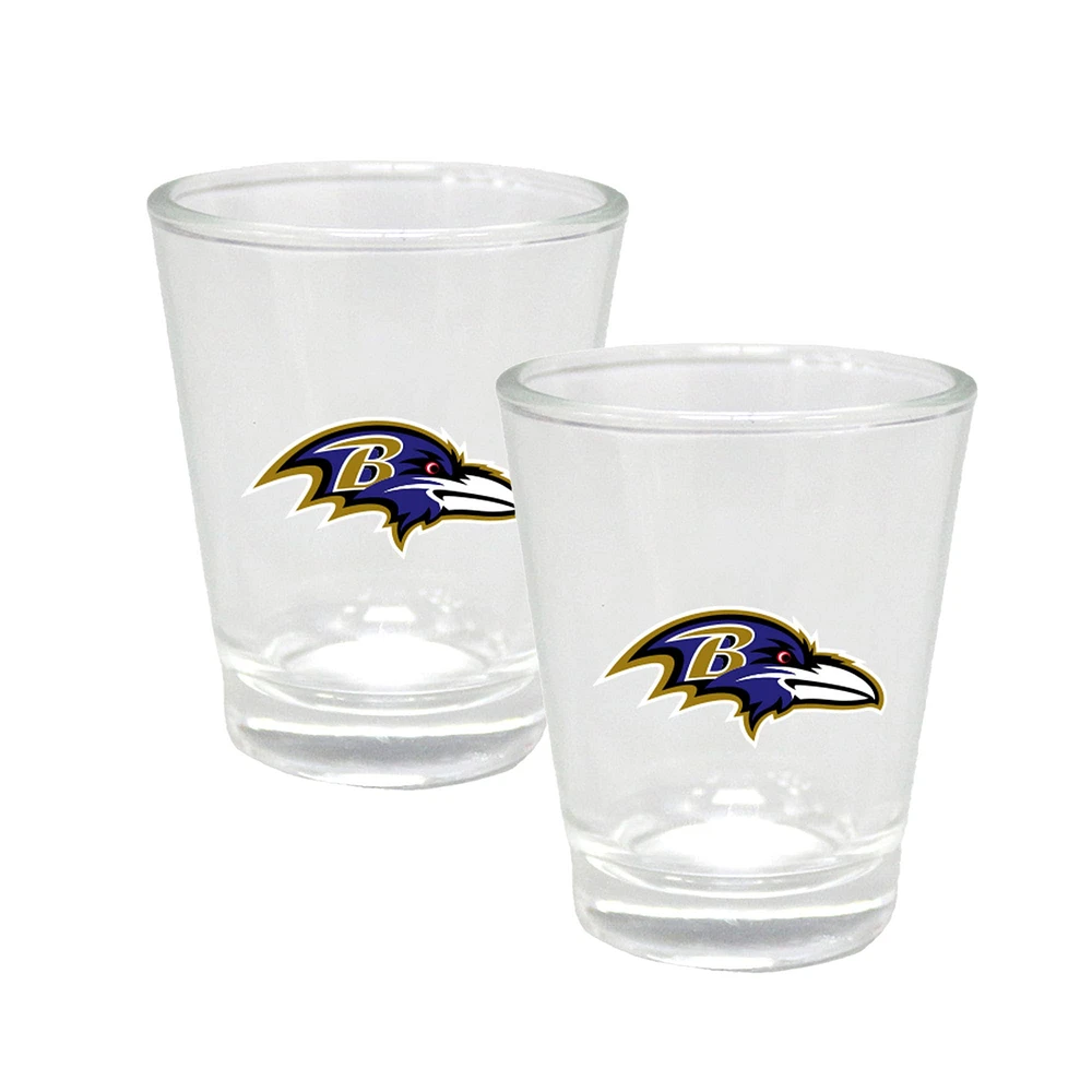 The Memory Company Baltimore Ravens Three-Pack 8oz. Leather Flask & 2oz. Shot Glass Set