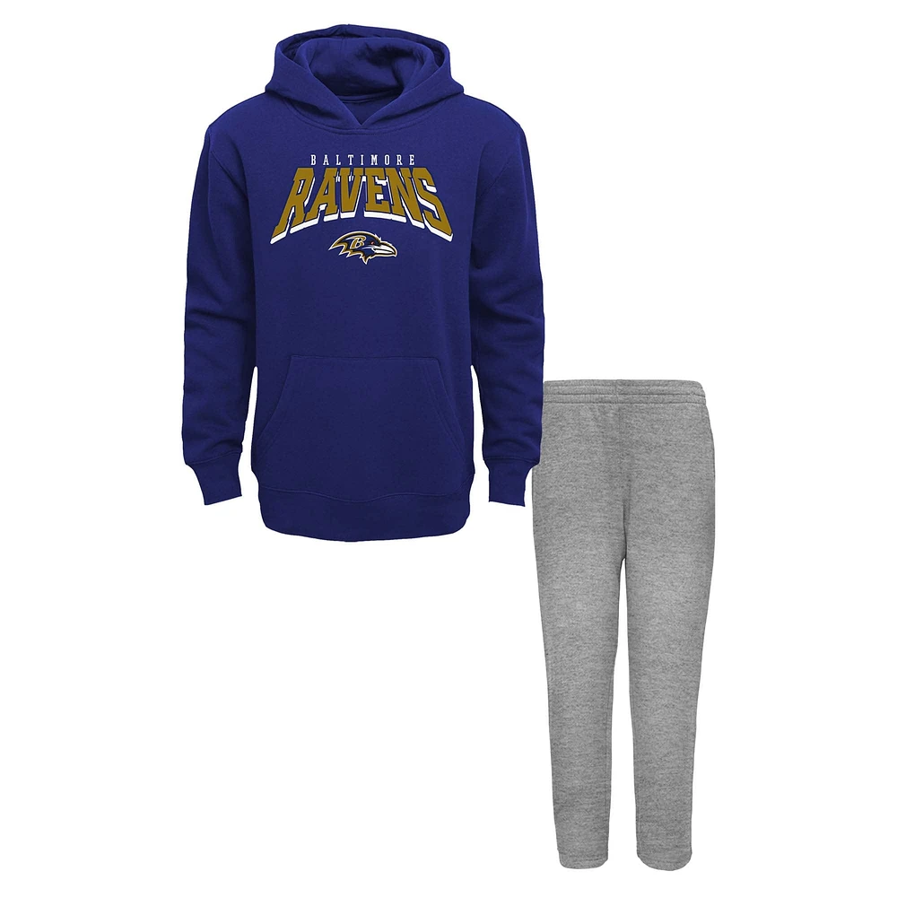 Ensemble sweat à capuche et pantalon de survêtement en polaire Dynamic Duo pour tout-petit des Baltimore Ravens