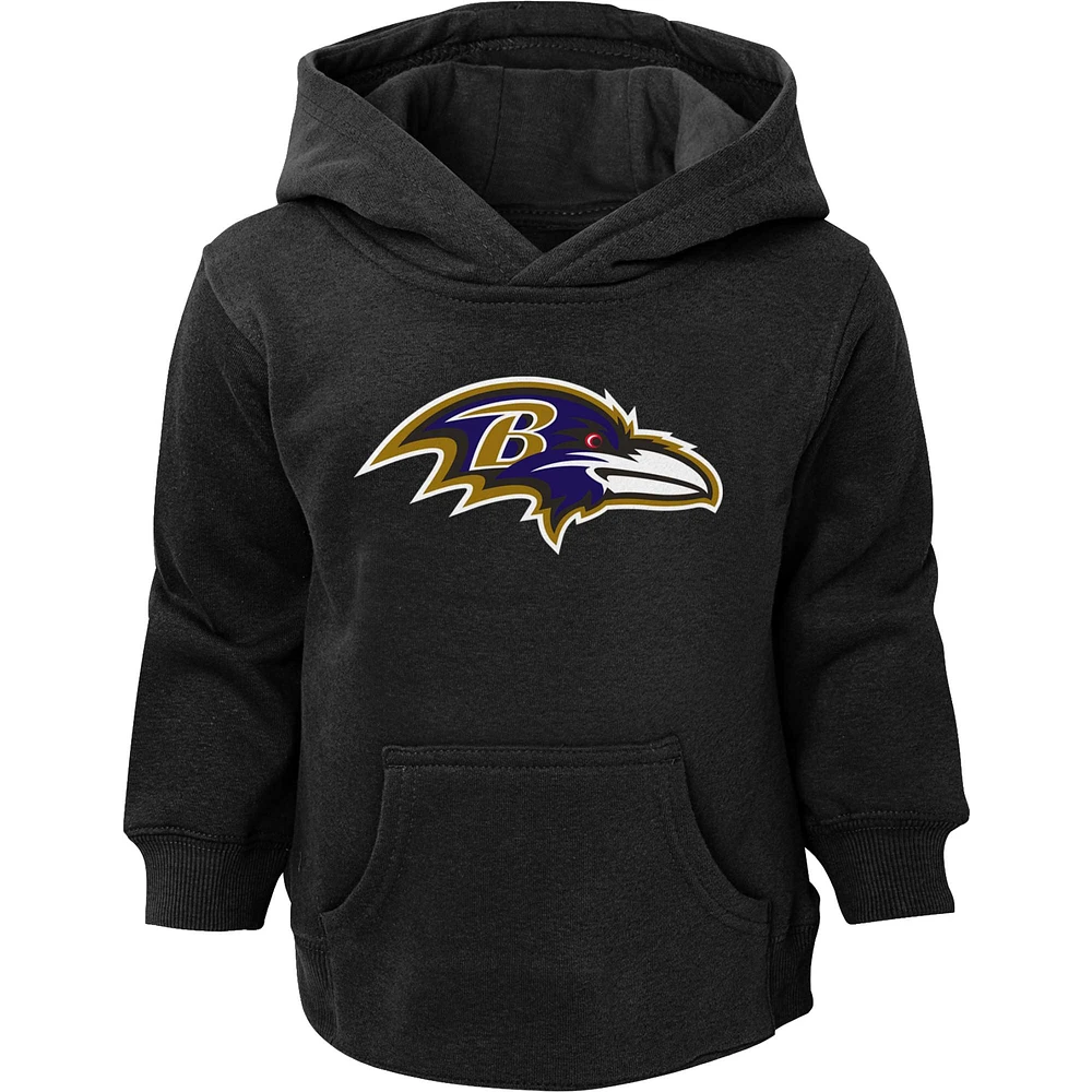 Sweat à capuche noir avec logo Baltimore Ravens pour tout-petit