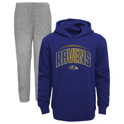 Baltimore Ravens Toddler Double-Up Pullover Hoodie & Pants Set - Purple/Heathered Gray