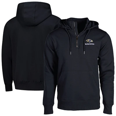 Unisex Dunbrooke  Black Baltimore Ravens Defender Quarter-Zip Hoodie