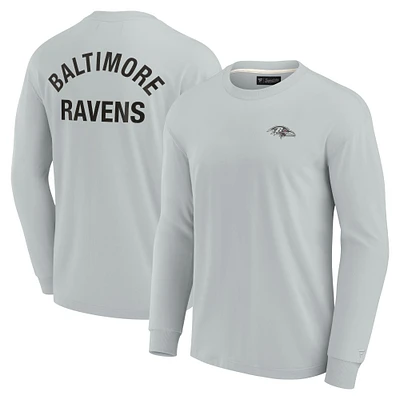 Unisex Fanatics Gray Baltimore Ravens Elements Super Soft Long Sleeve T-Shirt