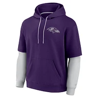 Unisex Fanatics  Purple Baltimore Ravens Sleek Elements Pullover Hoodie