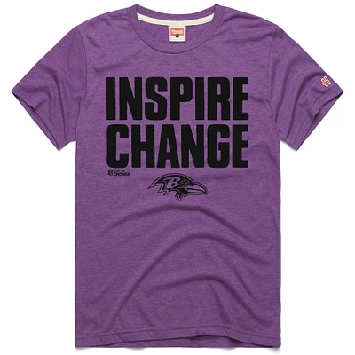 Unisex Homage Purple Baltimore Ravens 2024 Inspire Change Tri-Blend T-Shirt