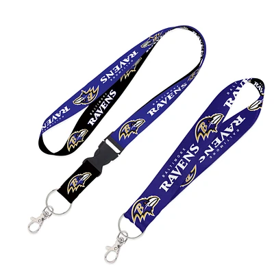 WinCraft Baltimore Ravens 2-Pack Lanyard with Detachable Buckle & Key Strap Set