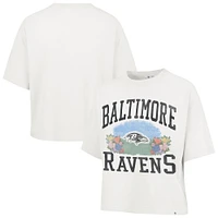 Women's '47  Natural Baltimore Ravens Florentina Montauk Cropped T-Shirt