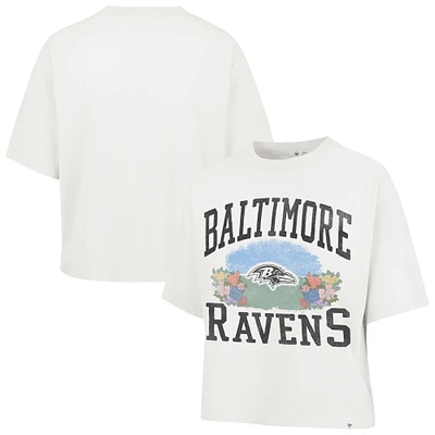 Women's '47  Natural Baltimore Ravens Florentina Montauk Cropped T-Shirt