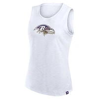 Women's Fanatics  White Baltimore Ravens Slub Tank Top