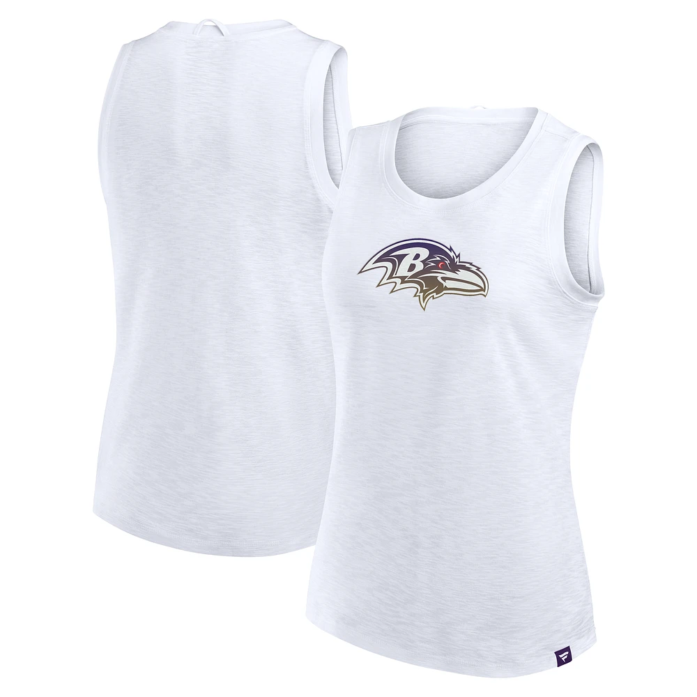 Women's Fanatics White Baltimore Ravens Slub Tank Top
