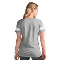 Women's G-III 4Her by Carl Banks  Heather Gray Baltimore Ravens First Pick Distressed V-Neck T-Shirt