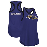 Débardeur à dos nageur Tater G-III 4Her par Carl Banks pour femme, violet, Baltimore Ravens
