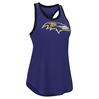 Débardeur à dos nageur Tater G-III 4Her par Carl Banks pour femme, violet, Baltimore Ravens