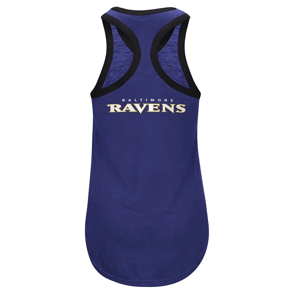 Débardeur à dos nageur Tater G-III 4Her par Carl Banks pour femme, violet, Baltimore Ravens