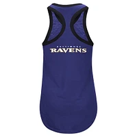 Débardeur à dos nageur Tater G-III 4Her par Carl Banks pour femme, violet, Baltimore Ravens
