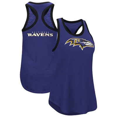 Débardeur à dos nageur Tater G-III 4Her par Carl Banks pour femme, violet, Baltimore Ravens