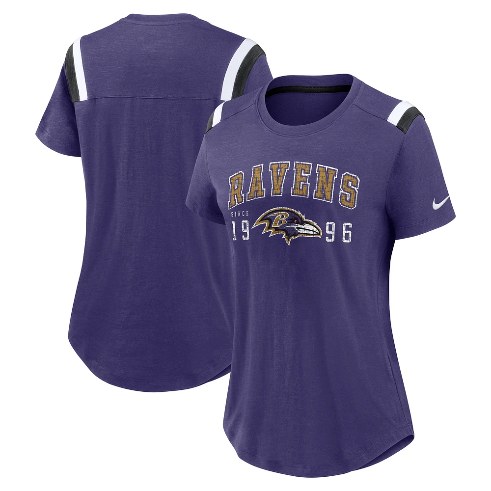 Women's Nike  Purple Baltimore Ravens Historic Slub Fashion T-Shirt