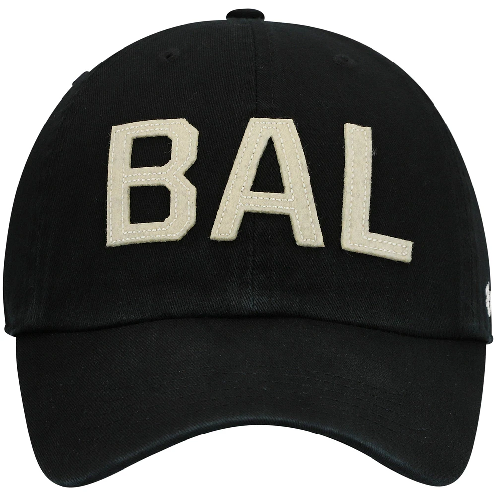 Women's '47 Black Baltimore Ravens Finley Clean Up Adjustable Hat