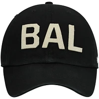 Women's '47 Black Baltimore Ravens Finley Clean Up Adjustable Hat