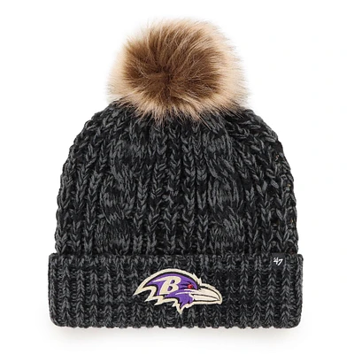 Baltimore Ravens '47 Women's Logo Meeko Cuffed Knit Hat with Pom - Black