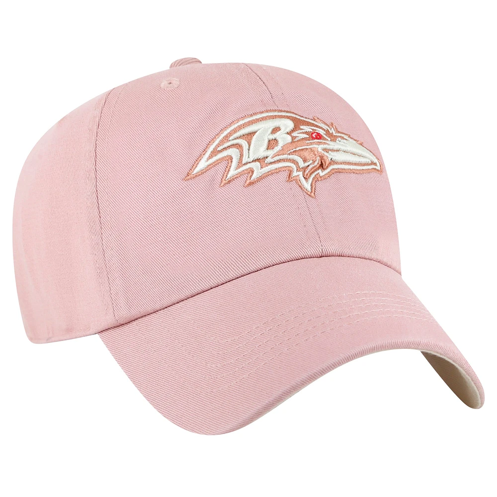 Casquette ajustable Dusty Rose Clean Up pour femme '47 Baltimore Ravens Ballpark Cheer