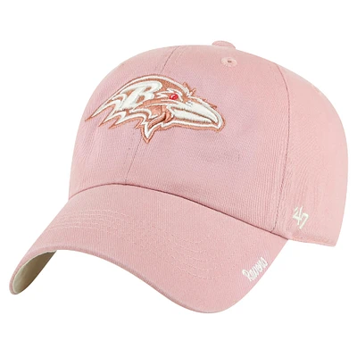 Women's '47  Pink Baltimore Ravens Ballpark Cheer Dusty Rose Clean Up Adjustable Hat